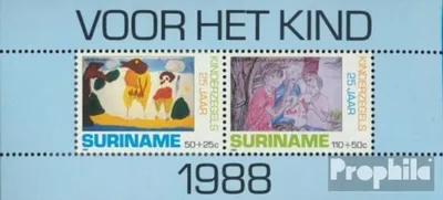 Produktbild von Briefmarken Suriname 1988 Mi Block49 (kompl.Ausg.) postfrisch Zuschlagsmarken Voor het Kind