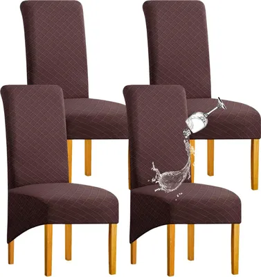Produktbild von Famanu XL Stuhlhussen Set aus 4 wasserdichten Hussen - Braun