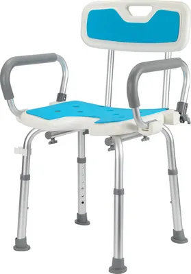 Produktbild von TolleTour Duschhocker Höhenverstellbar Duschstuhl bis 136kg Badhocker Badsitz -mit arm und rückenlehne Armlehne reversibel
