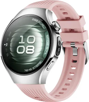 Produktbild von Silikon Armband kompatibel mit Huawei Watch 5 42 mm Ersatzarmband in Rosa verstellbar Sportarmband mit Schnalle