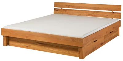 Produktbild von MASSIVMOEBEL24 Bett mit Schubladen Kernbuche 200x200x73 natur geölt TomMe #133