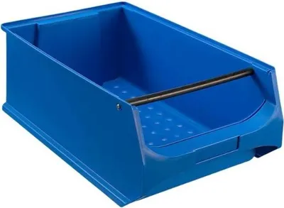 Produktbild von Blaue Sichtlagerbox 5.1 mit Griffstange | HxBxT 20x30x50cm | 21,8 Liter | Sichtlagerbehälter, Sichtlagerkasten, Sichtlagerkastensortiment, Sortierbehälter