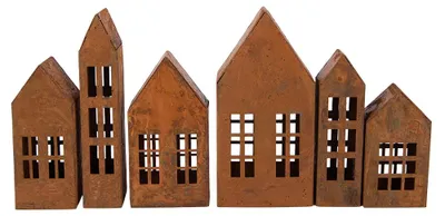 Produktbild von Clayre & Eef Dekorationsfigur Haus 27x3x14 cm Braun Metall