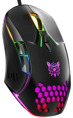 Immagine prodotto di INF CW902 Mouse Gaming Cablato – Nero RGB, 7 Pulsanti, DPI Regolabile 800-2400, Sensore Fanzu-5312, USB 2.0
