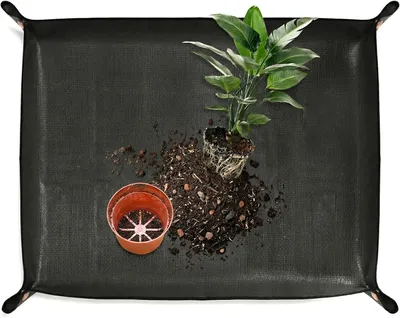 Produktbild von Pflanzmatte 100 x 150 cm, wasserdichte Gartenunterlage, faltbare Umtopfmatte für Pflanzen und Haustiere