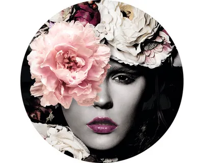 Produktbild von Glasbild Flowerwoman II Ø 20 cm
