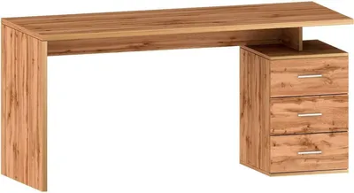 Produktbild von Schreibtisch Dchiellin, linearer Schreibtisch, Mehrzweck-Büroschreibtisch, platzsparender Schreibtisch mit mehreren Positionen, 160x60h75 cm, Eiche