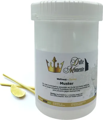 Produktbild von Dufte Momente | Sauna Zucker Körperpeeling 900g | Lemongras | für empfindliche Haut | vegan und ohne Tierversuche