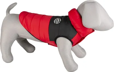 Image de Manteau rembourré Duvo+ pour chien, rouge et noir, taille S