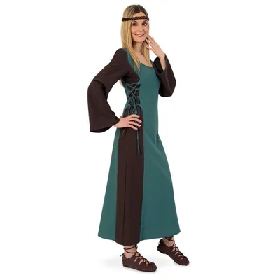 Produktbild von Mittelalter Maid Damen-​Kostüm Mittelalter-​Kleid Damen-​Outfit grün lang (M)