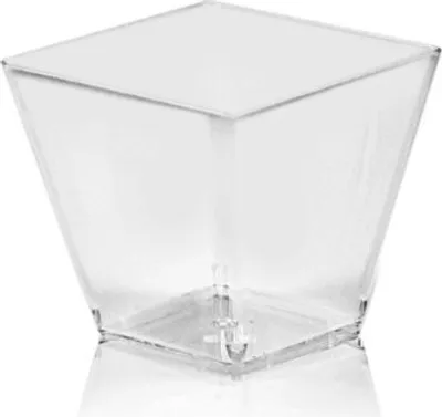Produktbild von 50x Fingerfood-Becher eckig klar 100 ml PS 5,9 x 5,9 x 5,4cm