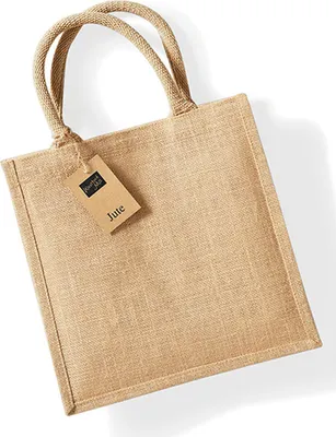 Zdjęcie produktu dla Westford Mill W413 | Jute Midi Tote 30 x 30 x 19 cm - Kolor: Naturalny - Rozmiar: Jeden rozmiar