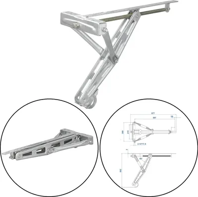 Produktbild von Wohnwagenstützen 677x280mm Ausdrehstütze Verzinkter Stahl, Max. Tragfähigkeit 1500kg, H 502 mm Kurbelstütze Wohnmobil
