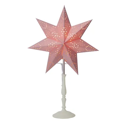 Produktbild von Rosa Weihnachtsstern Romantisch mit E14 Fassung - 55 cm
