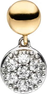 Produktbild von Anhänger Halsschmuck mit weißen Zirkonia 375 Gold Gelbgold Weißgold bicolor