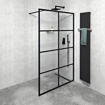Productafbeelding van Gelco CURE BLACK douchecabine, 1200 mm, helder glas