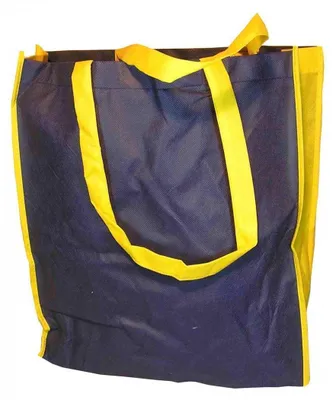 Produktbild von 20 PP Tragetasche  dunkelblau / gelb 38x42 kurzer Henkel