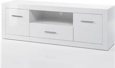 Produktbild von Großes Lowboard Bianco - Weiß Hochglanz ohne Beleuchtung