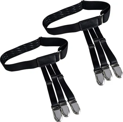 Immagine prodotto di INF Bretelle Regolabili Antiscivolo per Camicia, Elastiche con Clip di Fissaggio, 2 Pezzi