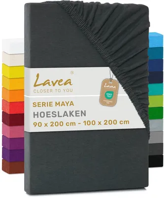 Produktbild von Lavea Spannbettlaken Jersey Baumwolle Anthrazit 200x220cm