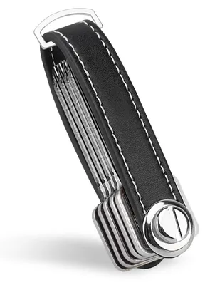 Image de Porte-clés organiseur de clés en cuir pour 7 à 9 clés - 9 cm - Noir - Pratique pour poche et sac