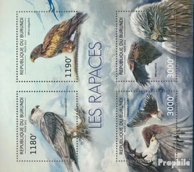 Produktbild von Briefmarken Burundi 2012 Mi 2803-2806 Kleinbogen (kompl. Ausgabe) postfrisch Greifvögel