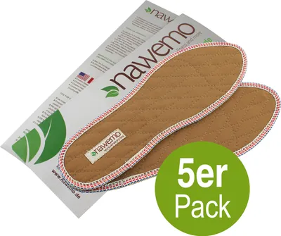 Produktbild von Zimtsohlen braun, Einlegesohlen mit Zimtpulverfüllung von Nawemo, Größe 44, 5 Paar
