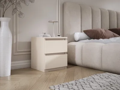 Produktbild von Nachttisch mit zwei Schubladen – 45 × 36 × 36 cm – Farbe: Kaschmir