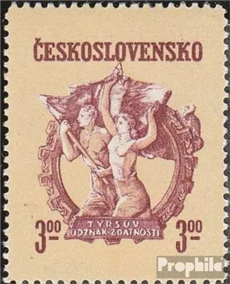 Produktbild von Briefmarken Tschechoslowakei 1950 Mi 606 mit Falz Ski