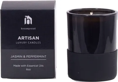 Produktbild von houseproud Pharmacy Duftkerze dunklen Apothekerstyle-Gläsern (Jasmin & Peppermint)