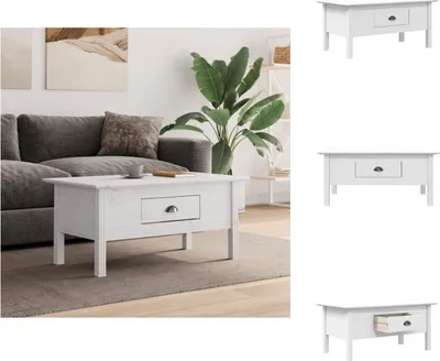 Produktbild von vidaXL Couchtisch BODO Weiß 100x55x45 cm Massivholz Kiefer -  Couchtische