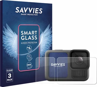 Produktbild von 3x Savvies Schutzglas Folie für GoPro Hero 13 Black 9H Panzer Schutzfolie Glas Displayschutz klar transparent