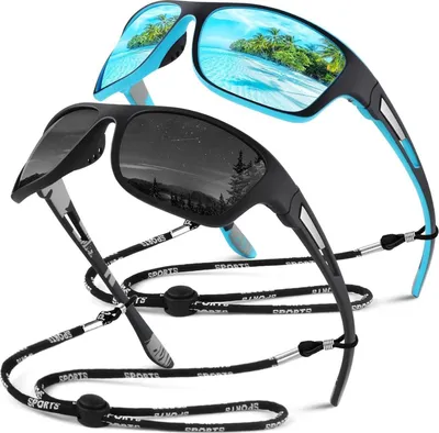Image de Sunier Lunettes de soleil hommes femmes polarisées UV400 Lunettes de sport - Bleu