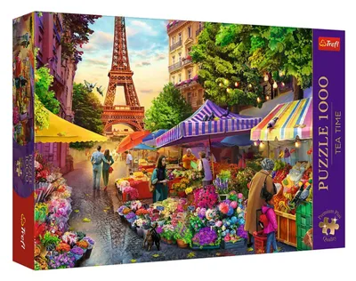 Zdjęcie produktu dla Trefl Puzzle Premium Plus Quality 1000 el. Tea Time: Targ kwiatowy, Paryż, 1000 szt., Krajobraz