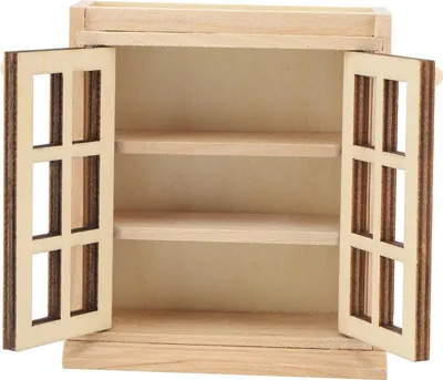Produktbild von Puppenhaus-Doppelwandschrank im Maßstab 1:12, realistische Miniatur aus Holz für das Wohnzimmer