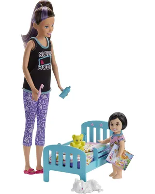 Image de Mattel, Barbie Set Skipper Babysitter Inc Bedtime avec poupée et accessoires, Coloré