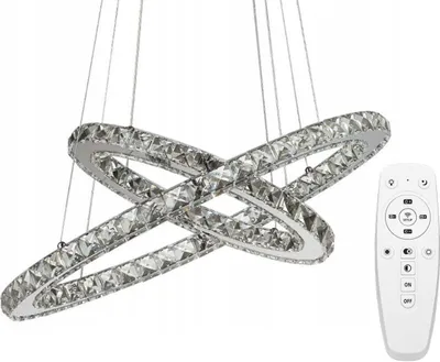 Produktbild von tooLight Pendellampe App418-Cp Kristall Ring Led + Fernbedienung 2-Lichtquelle 50X50Cm Einstellbar