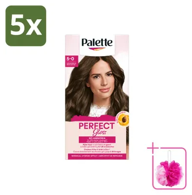 Produktbild von 5 x Palette Perfect Gloss Auswaschbare Haartönung 5 Mittelbraun - Sparpackung - 5 Stücke