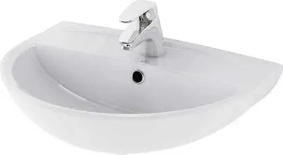 Produktbild von Keramisches Wandwaschbecken mit halbrunder Schale weiß 55cm