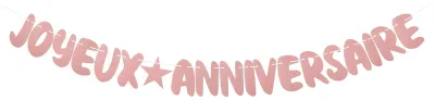 Happy Birthday Banner Roségold Glitzer Girlande Party Deko
