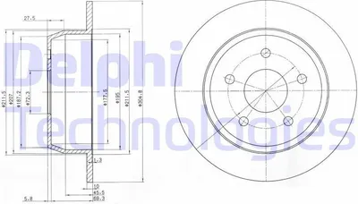 Produktbild von 2x DELPHI Bremsscheibe BG3660 für JEEP GRAND CHEROKEE II (WJ WG) 75 2mm 305mm