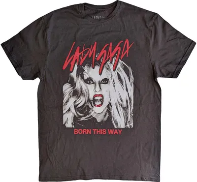 Produktbild von Lady Gaga - "Born This Way" T-Shirt für Herren/Damen Uni RO12350 (XL) (Anthrazit)
