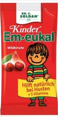 Produktbild von Em-Eukal Kinder Wildkirsche 75g, Hustenbonbon 15 Beutel