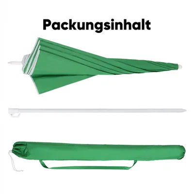 Zdjęcie produktu dla Sekey parasol ogrodowy okrągły Ø 160 cm parasol plażowy z korbką i pokrowcem ochronnym z regulacją kąta nachylenia i wysokości, zielony