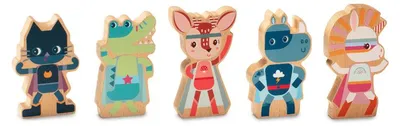 Produktbild von Lilliputiens Holz Superhelden Spielfiguren Set - fantasievol Spielzeug