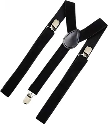 Produktbild von Schwarze Hosenträger für Herren, ca. 85 cm lang, 3 cm breit, sehr elastisch