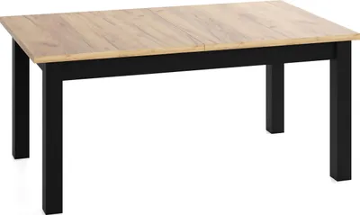Produktbild von Esstisch Ausziehbar Rechteckig XXL Groß – Verlängerbar Wohnzimmertisch Küchentisch für 12 personen - 200 × 100 cm bis 300 cm – Schwarze Holzbeine – Hergestellt in EU – Eiche Craft