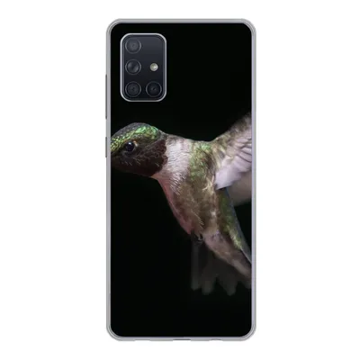 Produktbild von MuchoWow® Handyhülle Schutzhülle Hülle für Samsung Galaxy A51 5G Rubinkehl-Kolibri auf schwarzem Hintergrund Silikon Softcase Handy Hülle