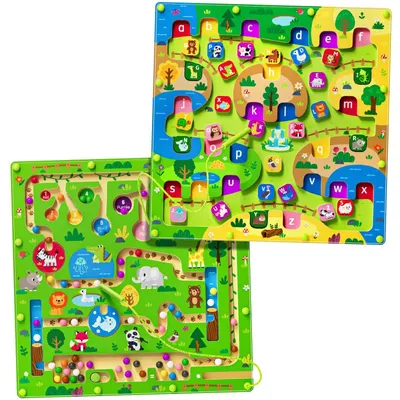 Produktbild von Omgoods – Magnetisches 2-in-1-Lernspielzeug: Tierpark mit Farben, Zahlen und Labyrinth