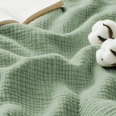 Obrázok produktu pre Omgoods – Hrejivá prikrývka z mušelínu – 150 x 200 cm, letná prikrývka z bavlny s certifikátom Oeko-Tex